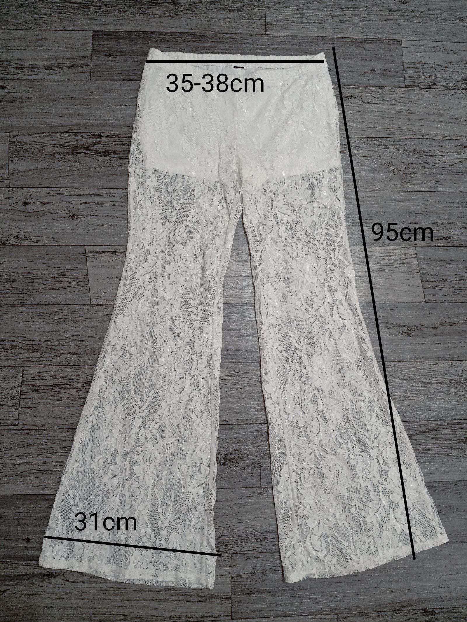 Flare-leggings met bloemenkant wit Boho Romantique Vintage S – photo 8